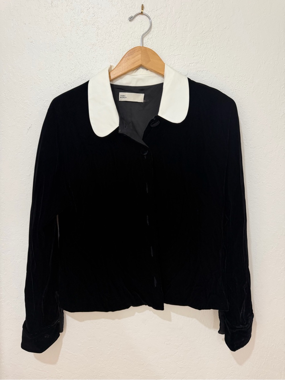 Tory Burch Black Jacket with White Collar